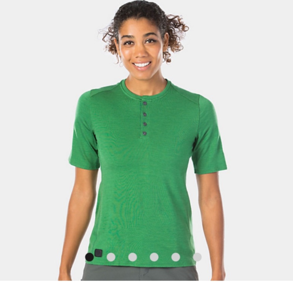 Bontrager adventure women’s wool blend cycling bike Henley medium green